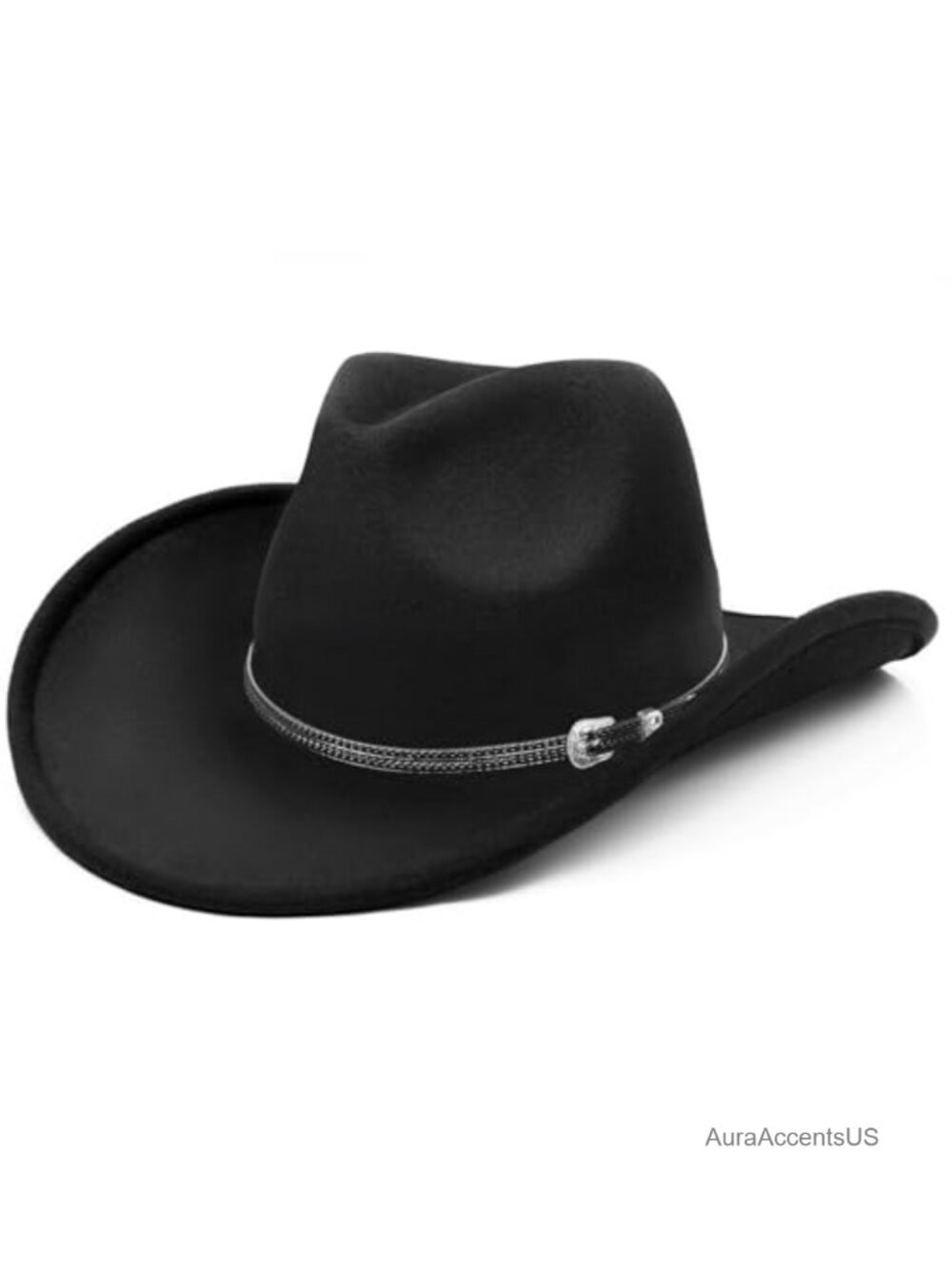 Wide Brim Cowboy Hat Adjustable Felt Western Hat for Women Men
